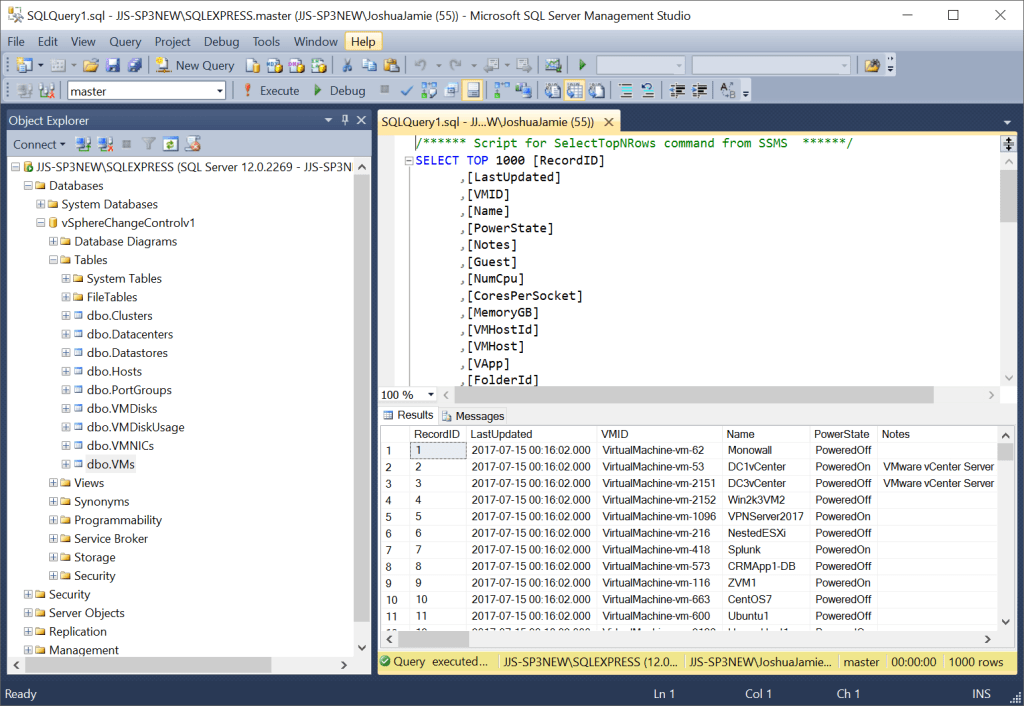 Creating a vSphere Change Management DB for free – Step 4 of&nbsp;4