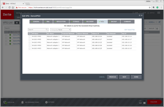 ZertoVMNicConfigScreen