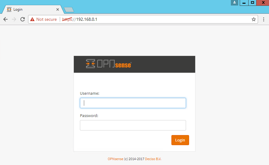 OPNsense login page